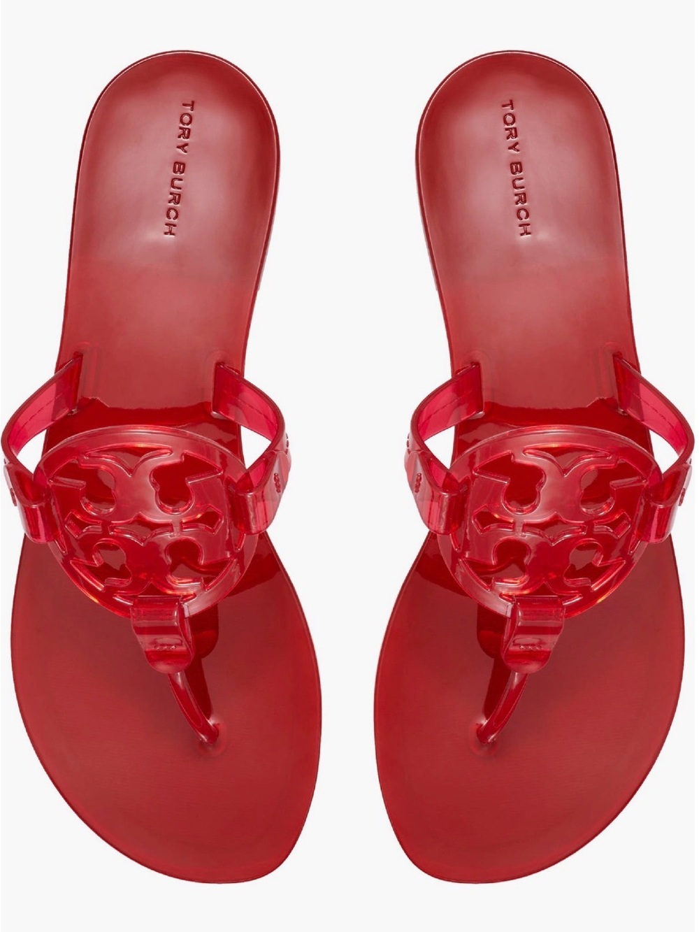 Tory Burch Women's Red Miller Jelly Thong Sandals in Limited Edition Red